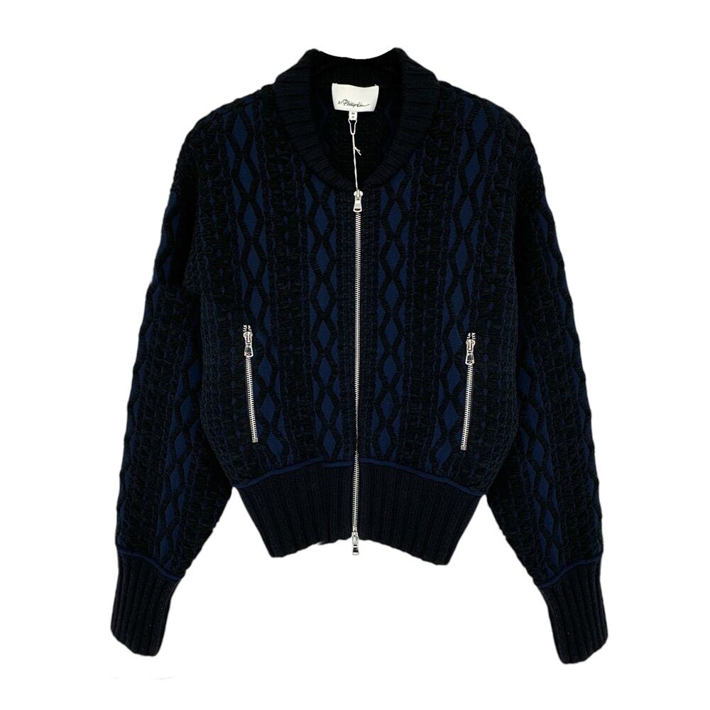 3.1 PHILLIP LIM Woven Mock Cable Bomber M